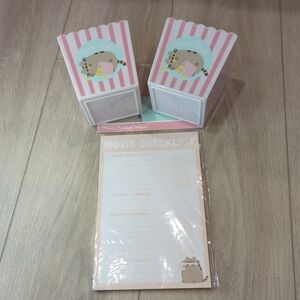 Pusheen Popcorn Buckets and Movie Checklist